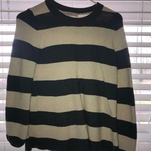 Loft sweater grey and cream stripes